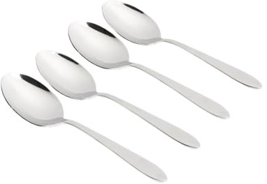 WARESHARK Stainless Steel Dinner Spoon Set - Pack of 4, Soup & Table Spoons for Home & Kitchen, Mirror Polished, 19cm