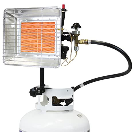 Flame King GS4200EP Chauffage de réservoir au propane 13 000 BTU Idéal pour les travaux extérieurs, les chantiers de construction, les campings, le dégel et le chauffage Argenté