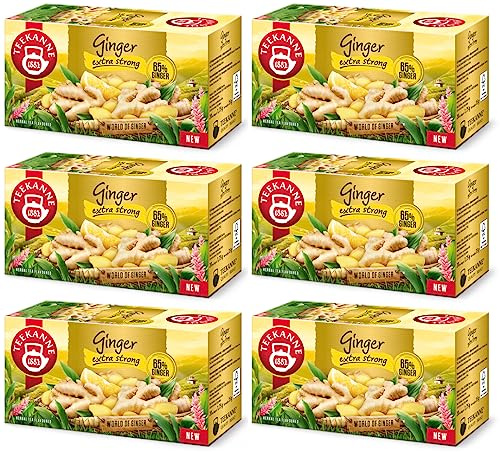 Teekanne Ingwer Tee (EXTRA STRONG), 6er Pack (6 x 20 Teebeutel), 6 x 35 g