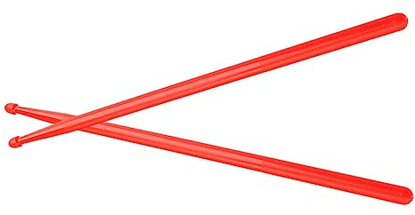 Nylon Drumsticks 1 Paar mit Langem Griff für Schlagzeug, Rot | Leicht, Glatte Oberfläche, Sicherer Halt, Schont Felle, für Junge Drummer und Ethereal Drums