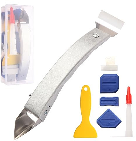 iLitLuk Strumento per la Rimozione del Calafataggio in Acciaio Inox Kit di Attrezzi per Calafataggio Rimuovi Sigillante Strumento per la Rimozione del Stucco Raschietto per Fughe Spatole per Silicone