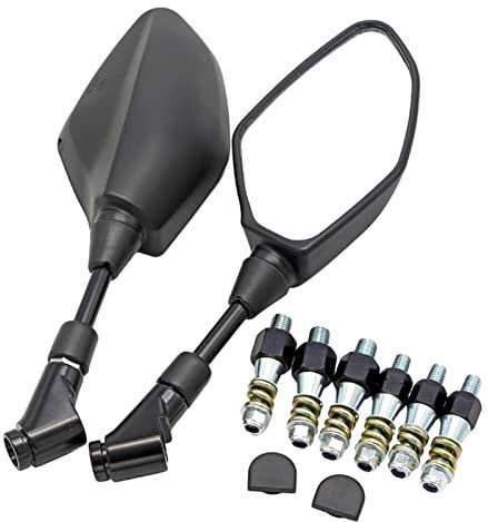 SCUUBE Universial Motorrad Seitenrückspiegel 360 Grad Verstellbarer ABS-Kunststoff Schwarz Rückspiegel 10MM 8MM Für Yam&ha TENERE 900 GT TENERE 700 GT 2019-2021 Spiegel universal