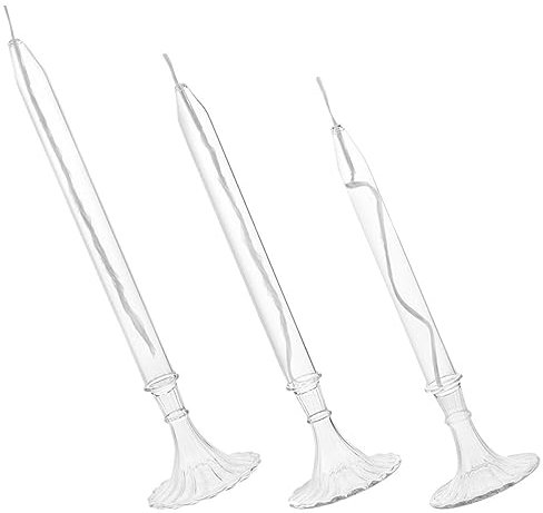 MAGICLULU 3pièces Lampe À Huile Verre Transparent Lampes À Kérosène Pour Décoration De Table Et Ambiance Romantique Pour Mariages Et Fêtes