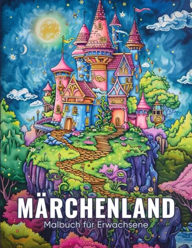Märchenland Malbuch für Erwachsene: Entdecke die Magie der Fantasie mit 50 verträumten Ausmalmotiven von Feen, Drachen und Elfen ( Märchen Malbuch )