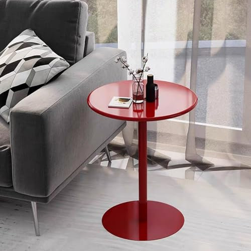 Runder Stehtisch, Frühstücks-Esstisch mit Theke, Pub-Bistrotische aus Metall, roter Kaffee-Besprechungstisch, Sofa-Beistelltisch, Snacktisch, Nachttisch, Beistelltisch für Wohn-/Schlafzimmer