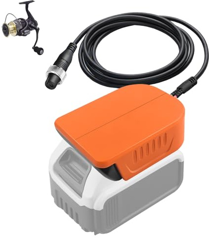 Fishing Reel Battery Adapter for Dewalt 20V 60V Battery Charger for Daiwa/for Shimano 14.4V Series for Daiwa Tanacom 750 1000 300MJ 500MJ for Shimano BeastMaster 9000, Fishing Reel Power Cable