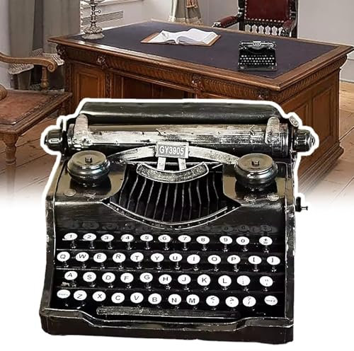 HACSYP Schreibmaschinenmodell, Klassische Vintage-Dekoration, antike Schreibmaschine, kann Keine Wörter eingeben, for Zuhause, Büro, Bar-Dekor, Café(Black)