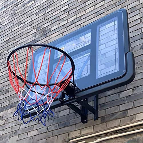 HSWOYEA Robuster Basketballkorb zur Wandmontage, bruchsicheres Basketball-Backboard für drinnen und draußen, professionelles Basketball-Korbsystem für Teenager und Erwachsene