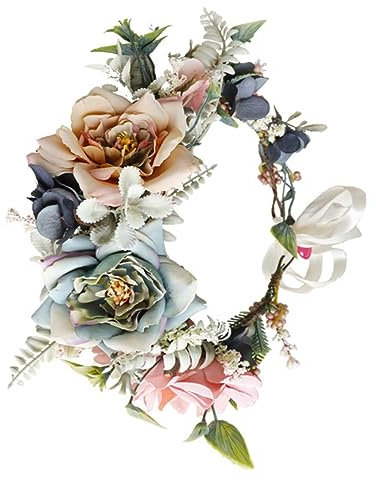 Healeved Braut Blumen Haarband Mit Bändern Verstellbar Künstliche Haarschmuck Für Hochzeit Vintage-stil Geeignet Für Partys Und Besondere Anlässe
