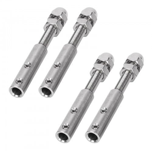4 pezzi Terminale a vite per fune metallica da 4 mm, Terminale a vite per fune metallica con perno filettato, tenditori per fune metallica tenditore in acciaio inox, per il fissaggio di tensione