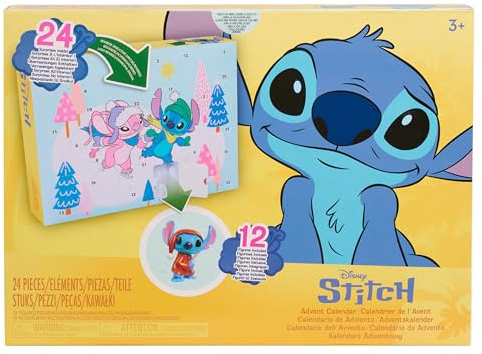 Disney Stitch Advent Calendar, 24-pieces, Collectible Figurines, Toy for Fans, Girls, Boys, Kids, Ages 3 and Up by Just Play