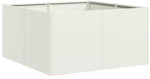 vidaXL Pflanzkübel Weiß 80x80x40 cm Kaltgewalzter Stahl