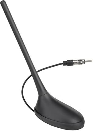 Eightwood Dachantenne Auto FM AM Radio Antenne Autoantenne Kurz DIN Adapter Antenne mit 20cm Kabel für Autoradio Pioneer Blaupunkt Pioneer Clarion Alpine Digital Radio Tuner | Kompatibel mit Pioneer Blaupunkt Clarion Kenwood Alpine und Autoradios