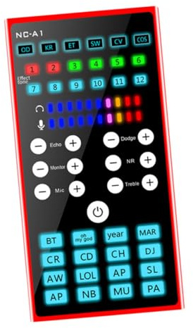 Rote Metall Soundkarte für Handy und Computer 1200mv Live | Geräuschreduzierung, Hallfunktion, 1 Stück, für Streaming und Übertragungen