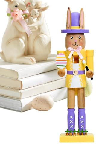 Figure de casse-noisette de Pâques, Figure de casse-noix de lapin - Statue de casse-noisette de Pâques 12 pouces | Tablette de table centrale décoration de printemps de printemps à collectionner pour