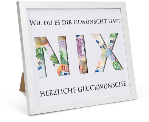 Cadimus NIX Geldgeschenke,Geldgeschenk Bilderrahmen,Lustige Geld Geschenkverpackung,NIX Bilderrahmen,Geburtstagsgeschenk Nichts für Männer Frauen
