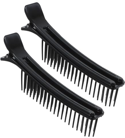 VALICLUD 2stücke Haarteilclips zum Abteilen und Stylen Scheitelkämme für Friseure Haarspangen aus Kunststoff Tragbares Haar Styling Tool Abteilclips für Professionelle Haarschnitte