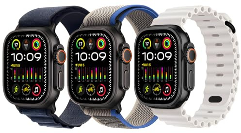 CSLKDDS Lot de 3 bracelets compatibles avec Apple Watch 49 mm, 46 mm, 45 mm, 44 mm, Trail Loop/Alpine Loop/Ocean, bracelet de rechange sport en nylon pour iWatch Ultra 3 2 1 SE Series 11 10 9 8 7 6 5