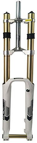 JNTFNE Fourche Avant VTT 26 Pouces, Fourche à Suspension AM à Double épaulement, Fourche à axe traversant pour Frein à Disque