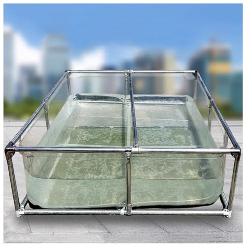 Überirdischer Koiteich mit klarem Sichtfenster und Ablassventil – strapazierfähiges PVC-Canvas & Stahlrahmen für einfache Montage, ideal für Fisch- und Schildkrötenzucht
