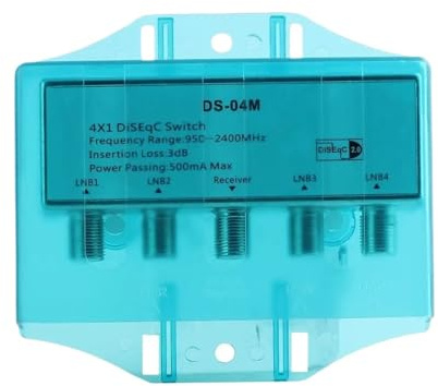 Antena De TV Satelital DS-04M 4x1 Resistente Al Agua, 950-2400MH, Con Conmutador FTA, LNB Plano Y Multiconmutador For Receptor De TV Satelital. Cobertura Extensa