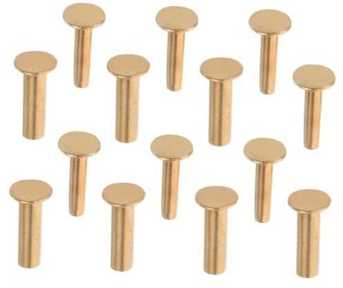 DECORNIJIA 7 Paia di Rivetti in Rame Oro e Installazione Facile per Manici per Coltelli, Fissaggio Sicuro per Coltello da Cucina, DIY