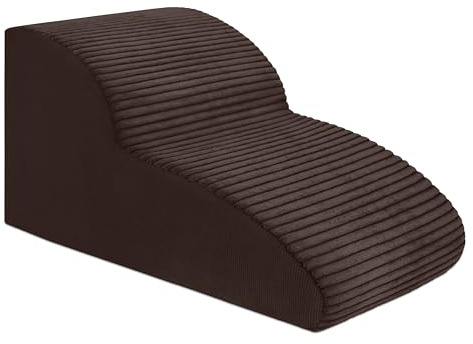 Domarex DOGGURU Hundetreppe 2 Stufen – Haustier Rampe 30cm – Stabile Anti-Rutsch Stufen für kleine Hunde & Katzen – Waschbarer Bezug – Komfort & Sicherheit (Braun)