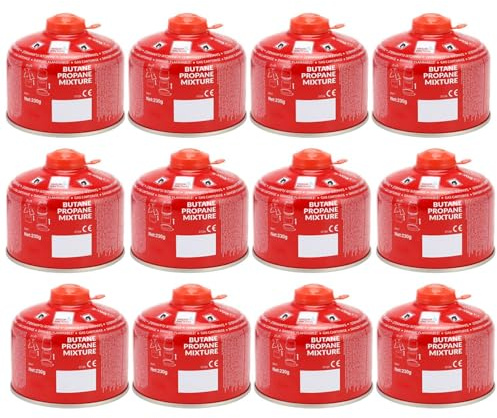 Greenfields 230g Propane Butane Gas Cartridge – EN417 Screw-On Resealable Camping Stove Fuel for Portable Cookers, Gas BBQs, Blowtorches & Outdoor Cooking
