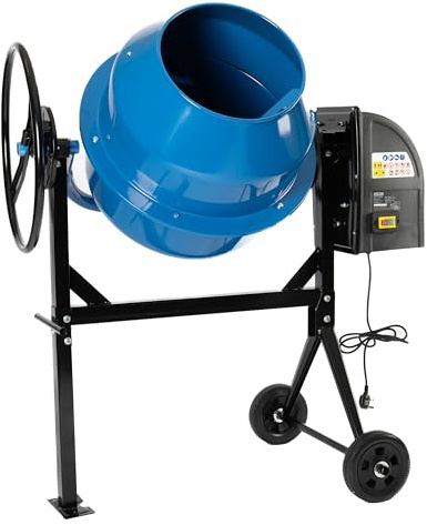 Electric Cement Mixer 140L litres 550W Concrete Mortar Mixer Portable 230V - Blue