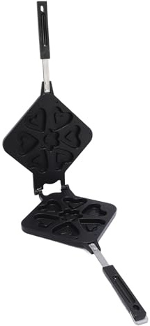 TIKATARER Gaufrier en Forme de Cœur, Poêle Antiadhésive Double Face, Machine à Sandwichs pour Petit-déjeuner en Alliage d'aluminium avec Double de Cuisson, Idéale pour la Cuisine à Domicile