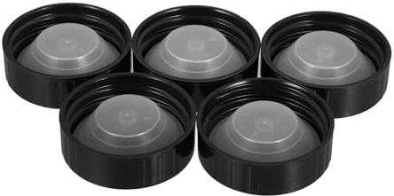 Beavorty Tapas Fugas Vidrio Plástico Negro de Redondas para Botellas de 38mm 5 Diseño Antisalpicaduras para Evitar y Conservar Bebidas