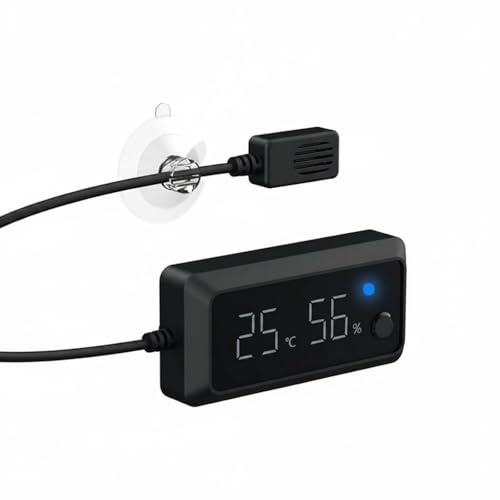 Gralara Termometro Igrometro con Sonda Esterna Mini Termoigrometro con Sonda Remoto Misuratore di Temperatura e Umidità per Allevatori, Terrario, Incubatrice