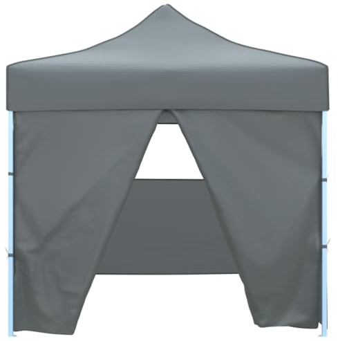 Tendone per Feste Pieghevole Pop-Up 3x3m Antracite con 4 Pareti, Tenda da Esterno in Acciaio Verniciato a Polvere e Tetto in Oxford 600D con Rivestimento PVC, Resistente all'Acqua