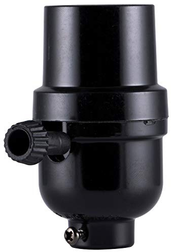 Power Gear 3-Way Socket, Turn for Low, Medium and High Settings, For Floor and Table Lamps, DIY Project, UL Listed, Black, 18275