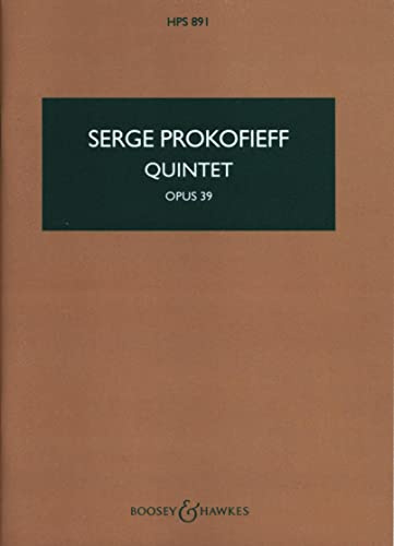 Quintet: HPS 891. op. 39. oboe, clarinet, violin, viola and double bass. Partition d'étude.