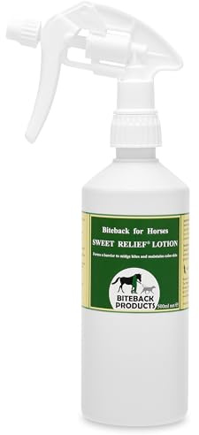 Biteback Products 'Sweet Relief'® Midge Barrier Spray for Itchy Horses - Benzyl Benzoate Formula, Soothes the Itch Cycle, Moisturises & Supports Hair Regrowth - 500ml