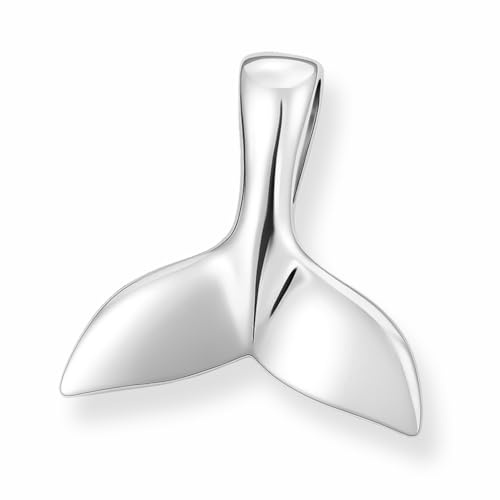 CLEVER SCHMUCK Silberner Anhänger Walfischflosse 20 x 17 mm beidseitig plastische Form glänzend Sterling Silber 925 in Geschenkfaltbox