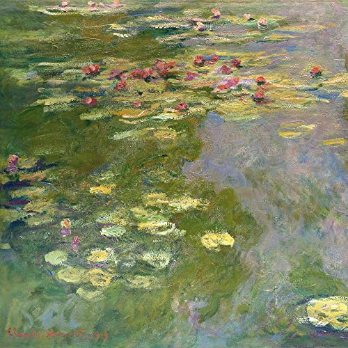 1art1 Claude Monet Poster Seerosen, 1919 Bilder Leinwand-Bild Auf Keilrahmen | XXL-Wandbild Poster Kunstdruck Als Leinwandbild 70x70 cm
