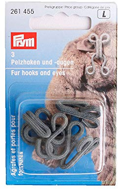 Prym Fell Haken und verdeckt Augen, 3 Stück, grau