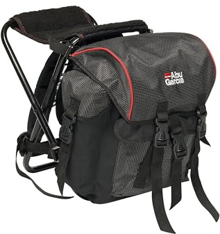 Abu Garcia Junior Fishing Rucksack con sedia incorporata - Zaino leggero e resistente all'acqua per giovani pescatori, avventure all'aperto e campeggio