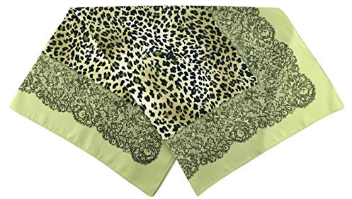 TigerTie Damen Nickituch in grün olivgrün braun gemustert - Gr. 50x50 cm - Tuch Halstuch