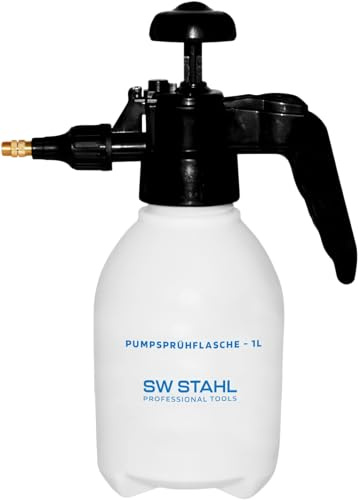 SW-Stahl 07384L Pumpsprühflasche 360° 1 Liter | Geeignet für acetonfreie Bremsenreiniger und Kraftstoffe, 1 Liter Fassungsvermögen, verstellbare Sprühdüse, Kunststoff