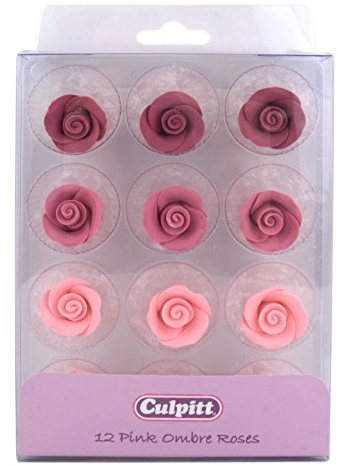 Culpitt 20mm Pink Ombre Sugar Roses - 12 Pack