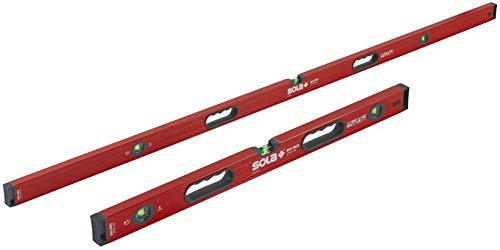 SOLA LSB7832 Big Red Aluminum Box Beam Level Jamb Set with 3 60% Magnified Vials, 32 & 78-Inch