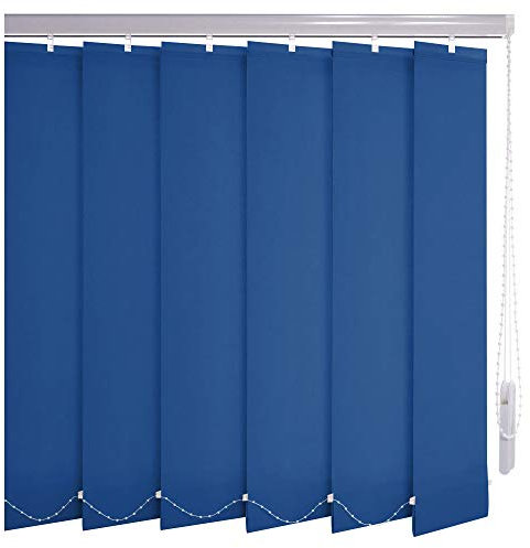 Sonnenschutz-HH® - Lamellenvorhang blau lichtdurchlässig - Breite 50 cm x 50 cm Höhe - Lamellenbreite 127mm Vertikaljalousie Vertikalanlage Schiebevorhang