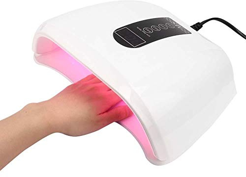 Lampe à ongles LED UV, 96 W Professionnel Sèche-Ongles Gel Vernis À Ongles Machine De Durcissement Manucure Nail Art Lumière Lampe pour Deux Mains, 4 Minuteries(EU)