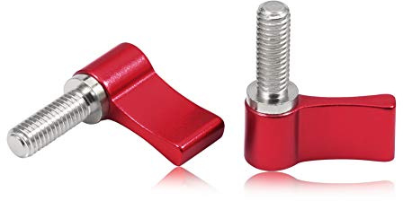 SPEEDWOX 2 Pcs M6 17mm Adjustable Lever Thumb Screw with Single Wing (Red)