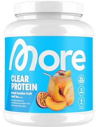 MORE Clear Protein, Peach Passionfruit Ice Tea, 600 g | Protein Drink mit Whey Isolat - made in Germany