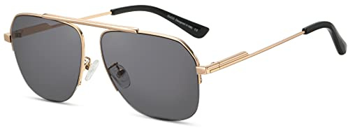 DUCO Retro Sonnenbrille für Herren Damen Halbrandlose Nicht Polarisierte Sonnenbrille für das Fahren DC3035