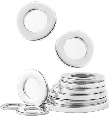 Qrity 20 Pièces Rondelles Plates Rondes, M12 x 24mm Joint Torique Rondelles Metal pour L'étanchéité des Vis, Boulons, Argent